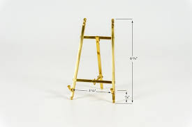 Decorative Brass or Nickel Plated Easel Display Stand, 6.75 Inches High