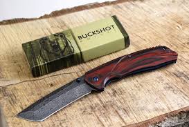 7 buckshot knives thumb open spring assisted color damascus etched stainless steel handle w/ damascus etched. Buckshot Knives Pbk220 Thumb Open Spring Assisted Tanto Cleaver Classic Wood Handle Pocket Knives