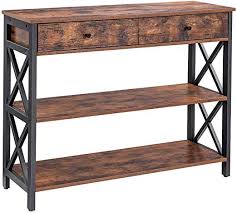 Rated 5 out of 5 stars. Winhome Farmhouse Console Table With Drawers Industrial Sofa Table For Living Room Couch Desk With Rustic Wood Top Console Tafels Consoletafel Ingangs Tafels