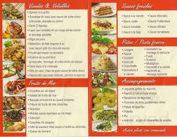 Pastavera Menu In Laval Quebec Canada