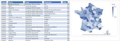 Carte excel dynamique des villes et communes des départements de france. Carte Des Departements Francais Microsoft Tech Community