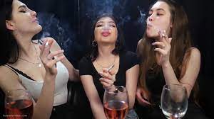 Smoking kisses party with 3 girls RussianSmokers - Smoking Fetish Tube Only  Smoke