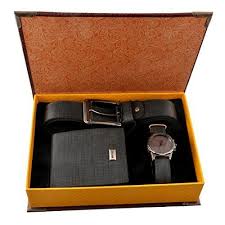 Souarts Ensemble Coffret Cadeau Montre Ceinture Porte Monnaie Pour Homme Bleu Marine Longueur De B Gifts For Your Boyfriend Boyfriend Gift Basket Wallet Gifts