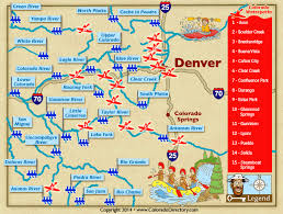 Colorado Rafting And Kayaking Location Map Colorado Vacation Directory Whitewater Rafting Kayaking Locations Kayaking