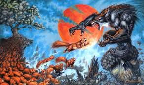 Squirrels Vs Werewolf Magic The Gathering Grand Prix Lincoln Playmat Werewolf Werewolf Art Poster Prints