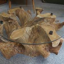 boomstam salontafel met glas salontafel keuken idee boomstam