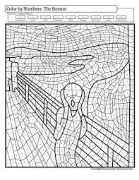 Scream colouring design resources · high quality aesthetic backgrounds and wallpapers, vector illustrations, photos, pngs, mockups, templates and art. Coloring Pages Color By Number October 2020 The William Benton Museum Of Art