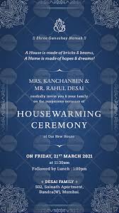 Create digital invitations & save time & money. Housewarming Invitation Griha Pravesh Ecard Video Happy Invites