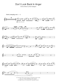 And so sally can wait she knows it's too late as we're walking on by her soul slides away but don't look back in anger i heard you say. Don T Look Back In Anger Noten Oasis Violine Solo