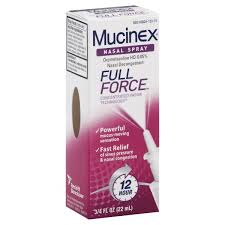 But nasal spray overuse has just one: Mucinex Full Force Nasal Spray Decongestant 12 Hour Fast Relief