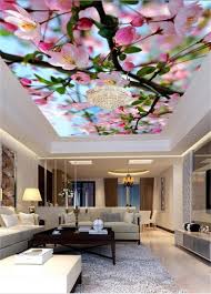 Custom 3d Mural Wallpaper Non Woven Ceiling Wall Paper Hd Beautiful Flowers Photo Living Roo Wallpaper Ceiling Ceiling Design Living Room Wallpaper Living Room