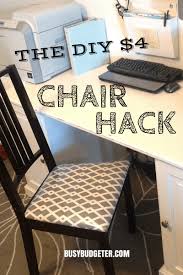 Remove the seat from your chair frame by unscrewing the screws on the what type of wood and construction do you recommend for building seat base that will be upholstered? 4 Diy Chair Makeover In 15 Minutes Diy Chair Upholstery Busy Budgeter