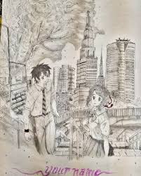 Makoto Shinkai S Your Name Artwork Yourname Artbook Drawing Art Manga Instaartist Minimalist Picoftheday Pencil