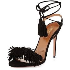 Black Ankle Strap Sandals Heels Aquazzura Wild Thing Suede Sandal 11 010 Zar Liked On Polyvore Featuring Shoes Sandals He Sandals Heels Black High Heel Sandals Ankle Strap Sandals Heels