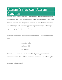 Mathematicsonlinesepaket aturan sinus dan cosinus dalam satu gambar. Doc Aturan Sinus Dan Aturan Cosinus Ary Dangga Mesa Academia Edu
