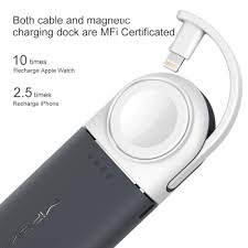 Mipow Mfi Certified Magnetic Apple Watch Charger 6000mah Portable Power Bank Charger With Usb Lightning Cable For Iphone Apple Watch Charger Apple Watch Mfi