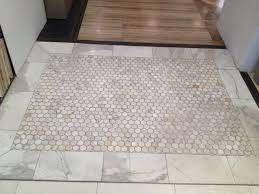 Love This Inset Mosaic Tile Would Be Great For A Hallway Entryway Tile Floor Mosaic Flooring Penny Round Tile Bathroom