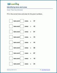 tens and ones k5 learning place value worksheets tens and ones place values
