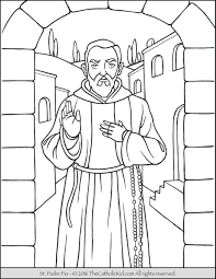 By providing visual images the children can color, st. Saint Padre Pio Coloring Page The Catholic Kid