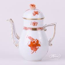 Font design 13 designed by liangzhijian1024. Coffee Pot Chinese Bouquet Rust Apponyi Orange Herend Austria