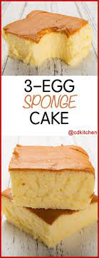 As its name implies, this american sponge cake has a spongy texture that is wonderfully light and moist. 3 Egg Sponge Cake Recipe Is Made With Milk Baking Soda Eggs Flour Cream Of Tartar Butter Sugar Salt Cdkitc Sponge Cake Recipes No Bake Cake Desserts