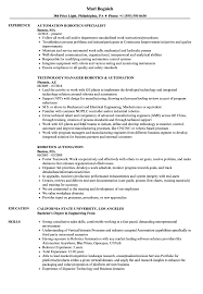 Robotics Automation Resume Samples Velvet Jobs