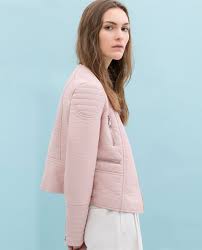 Zara Australia 2014 Autumn Winter Faux Leather Jacket Women Pink Leather Jacket Zara Australia