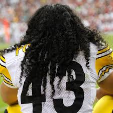 Troy polamalu's wax likeness is in a hairy situation: Troy Polamalu Will Cut His Hair To Honor Veterans Behind The Steel Curtain