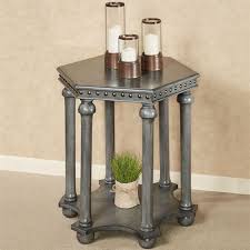 Maximus Accent Table Gray Wooden Accent Table Accent Table Hexagonal Table