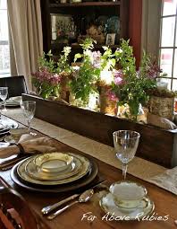 Far Above Rubies 17 Ways To Use A Long Box As A Centerpiece Wood Box Centerpiece Wooden Box Centerpiece Christmas Table Decorations