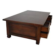 This coffee table with a lift top is finished on all sides for versatile placement in any room of your home and looks good from any angle. Rustic Oak Coffee Table With Six Drawers Circa 1970 At 1stdibs