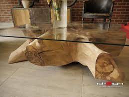 Tutoriel pour fabriquer meuble en rondin ou table à partir d'un tronc d'arbre brut naturel avec ecorce. Table Basse Souche D Arbre