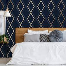 Buy navy blue wallpaper and get the best deals at the lowest prices on ebay. Profile Geometric Wallpaper Navy Gold Wallpaper From I Love Wallpaper Uk