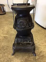 Antique Vintage Co Operative Stove Co 1885 Cast Iron Pot Belly Stove Wood Stove Cooking Pot Belly Stove Cast Iron Pot Belly Stove