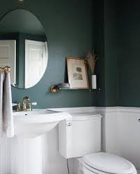 Bring On The Drama With This Popular Green Hue Small Apartment Bathroom Green Bathroom Best Bathroom Paint Colors
