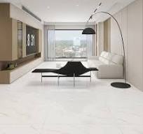 Glossy Living Room Gold Vein White Marble Porcelain Floor Tile 60X120