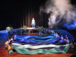 Nesting In Skyscrapers Once On This Island Peter Pan Play Mermaid Lagoon Set Design Theatre
