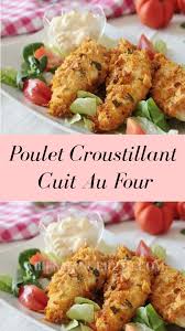 Poulet Croustillant Cuit Au Four En 2020 Poulet Croustillant Idee Recette Facile Poulet
