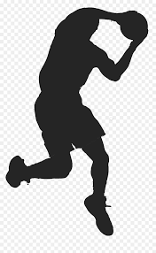 This is a cardboard cutout of a basketball player shooting silhouette standup, featuring a classy black silhouette and pop of color basketball. Basketball Player Silhouette Clipart Your Looking For Basketball Jump Shot Silhouette Hd Png Download Vhv