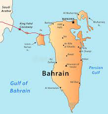 Bahrain on a world wall map: Bahrain Map Illustration Of A Detailed Political Map Of Baharain With The Most Sponsored Illustration Detailed Bahrain Map Bahrain Map Map Bahrain