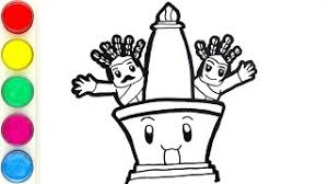 The indonesian national monument located in the center and heart of jakarta. Ondel Ondel Betawinya Kecil Menggambar Dan Mewarnai Youtube