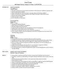 Customer service manager duties and responsibilities of the job. Porter Resume Samples Velvet Jobs