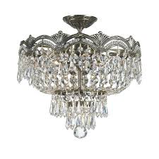 Rupelmonde 3 Light Semi Flush Mount Semi Flush Lighting Crystal Ceiling Light Semi Flush Mount Lighting