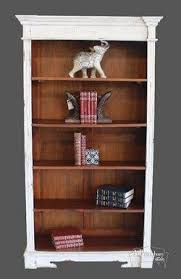 An open solution is perfect to keep your books and photos on display or to decorate with houseplants. Large Open Front White Bookcase Distressed White Finish Stained Wood Interior Wood Shelves 80 Tall X 44 5 Wid White Bookcase Bookshelves Wood Shelves