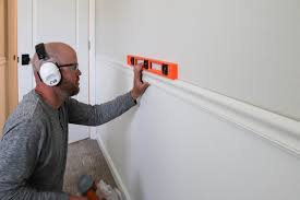 In this video, john from our home from scratch shows you how to install chair rail molding both on level walls and above stairs. Wall Moulding In The Nursery The Wood Grain Cottage