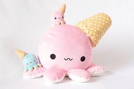 Giant Momo Octopus Ice Cream Plush By Tenta Co The Etsy Kawaii Plush Kawaii Plushies Cute Pillows