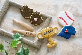 野球グローブ バット グローブ縦5cm バット縦8cm セット ハンドメイドマーケット minne セット サンタクッキー グローブ 野球