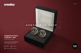 Cufflinks Mockup Set Box Mockup Foil Stamping Branding Mockups