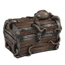 Octopus Cracked Treasure Chest Schatulle Schatztruhe Holztruhe