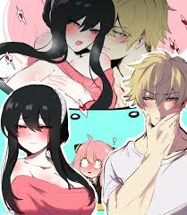 KureNaiZ1's seductive Spy x Family Loid Forger Yor Forger Anya Forger rule34 fanart